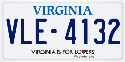 VA license plate VLE4132