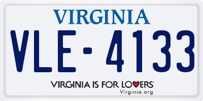 VA license plate VLE4133