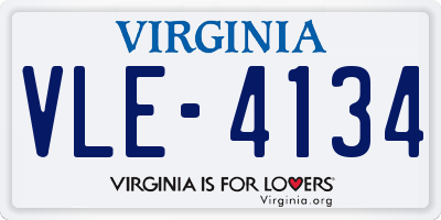 VA license plate VLE4134