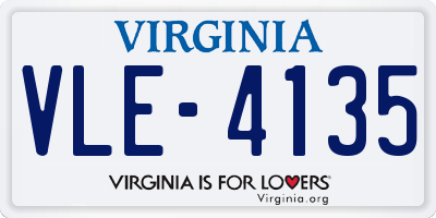 VA license plate VLE4135