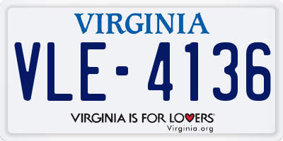 VA license plate VLE4136