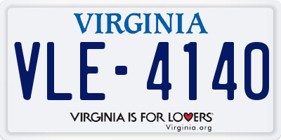 VA license plate VLE4140