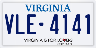 VA license plate VLE4141
