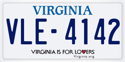 VA license plate VLE4142