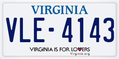 VA license plate VLE4143