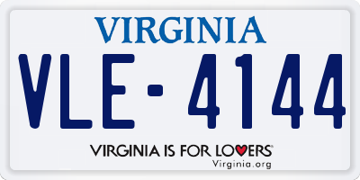 VA license plate VLE4144