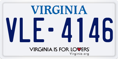 VA license plate VLE4146
