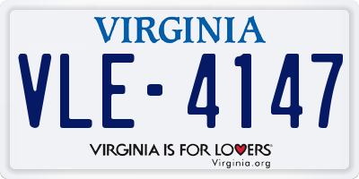 VA license plate VLE4147