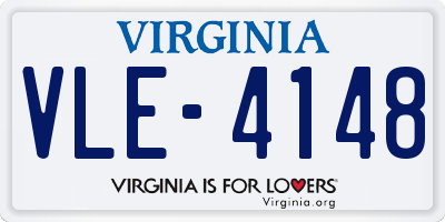 VA license plate VLE4148