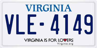 VA license plate VLE4149