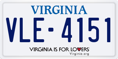VA license plate VLE4151