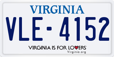 VA license plate VLE4152