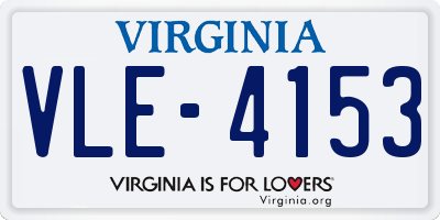 VA license plate VLE4153