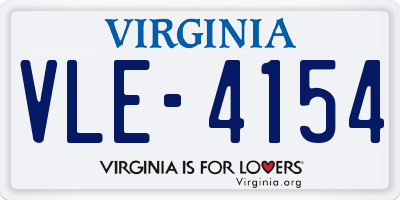 VA license plate VLE4154