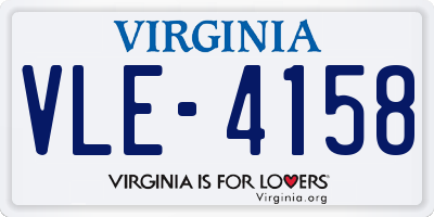 VA license plate VLE4158