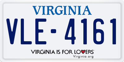 VA license plate VLE4161