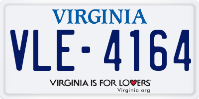 VA license plate VLE4164