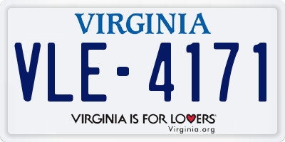 VA license plate VLE4171