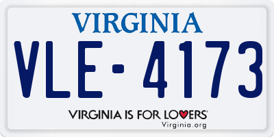 VA license plate VLE4173