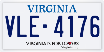 VA license plate VLE4176