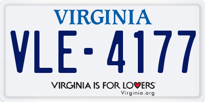VA license plate VLE4177