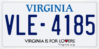 VA license plate VLE4185
