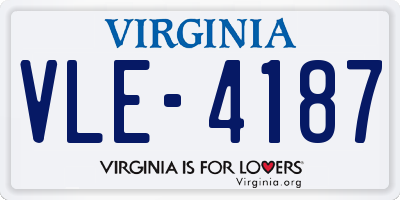VA license plate VLE4187