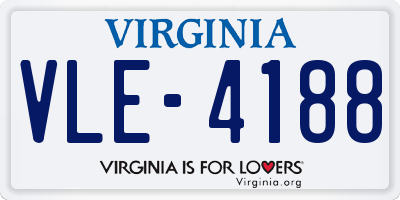 VA license plate VLE4188