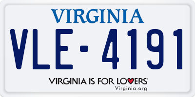 VA license plate VLE4191