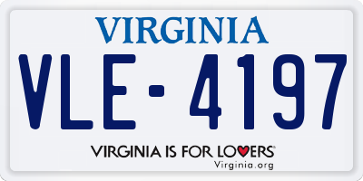 VA license plate VLE4197