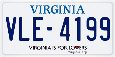 VA license plate VLE4199