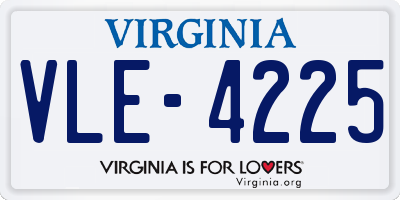 VA license plate VLE4225