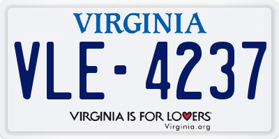 VA license plate VLE4237
