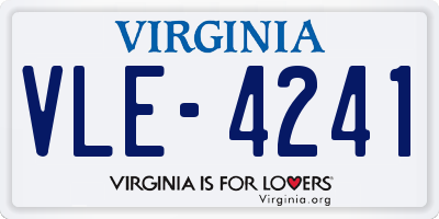 VA license plate VLE4241