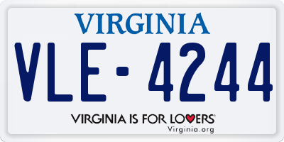 VA license plate VLE4244