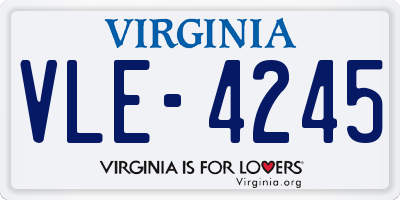 VA license plate VLE4245