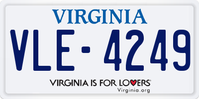 VA license plate VLE4249