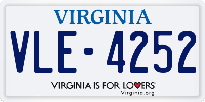VA license plate VLE4252