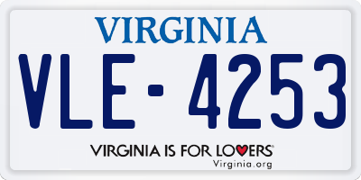 VA license plate VLE4253