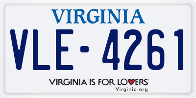 VA license plate VLE4261