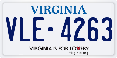 VA license plate VLE4263