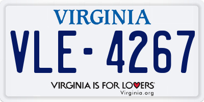 VA license plate VLE4267