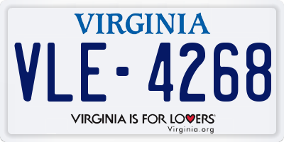 VA license plate VLE4268