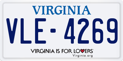 VA license plate VLE4269