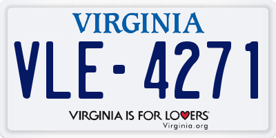 VA license plate VLE4271
