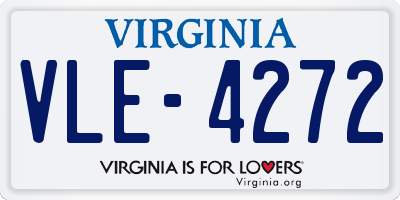 VA license plate VLE4272