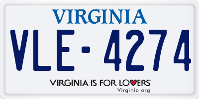 VA license plate VLE4274