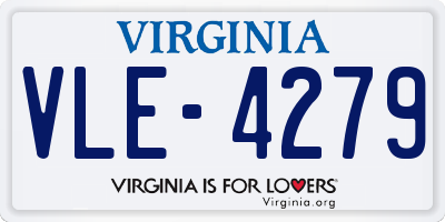VA license plate VLE4279