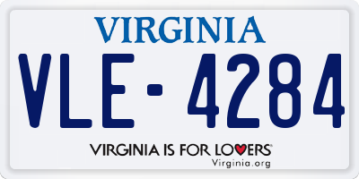 VA license plate VLE4284