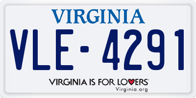 VA license plate VLE4291